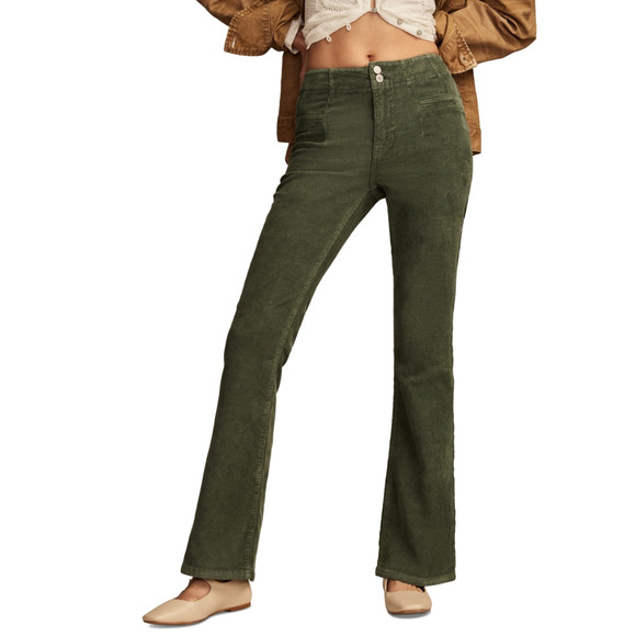 Lucky Brand Pants - Lucky Brand Women Stevie High Rise Corduroy Flare Pants Green Size 0/25X30